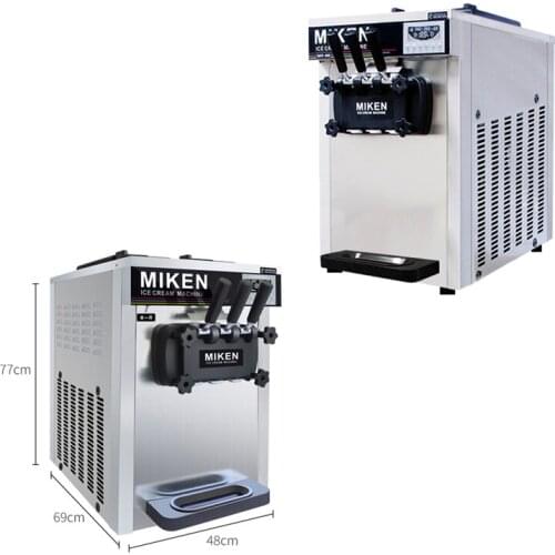 Commercial Desktop 3 Flavors Mini Soft Serve Ice Cream Machines For Restaurants Stainless Steel Ice Cream Machine TB-618