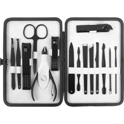 15/19 Pcs Manicure Cutters Nail Clipper Set Stainless Steel Cutting Pliers Ear Spoon Nail Clippers Pedicure Nail Scissors Tools