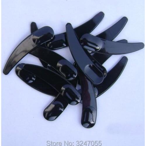 100pcs/lot 57*12mm Plastic Cosmetic Cream Refillable Spoon, Black DIY Maquillage Spatula Scoop, Cosmetic Makeup Accessories