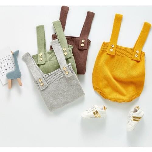 Baby Knitting Rompers Cute Overalls Baby Boys Clothes Infantil Newborn Sleeveless Romper Summer Cotton Toddler Girls Jumpsuit