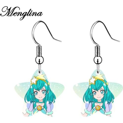 Fashion Japan Cartoon Character Star Girls Acrylic Earrings for Children Planar Resin Dangle Earring Jewelry Pendientes Mujer