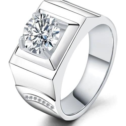 Authentic Original Design S925 Sterling Silver Men Rings Diamond Jewelry Wedding Luxury Exquisite and Elegant Engagement Party