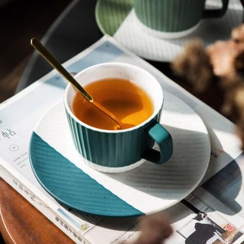 Japanese style coffee cup and saucer set exquisite European style luxury ceramic mug creative mocha cup coffee mugs CL80303