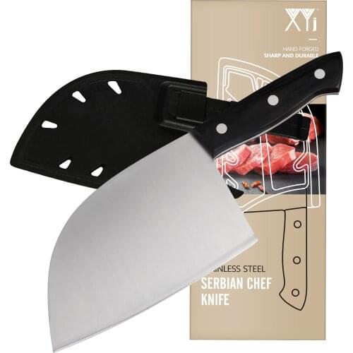XYj Chinese Butcher Kitchen Knives Set Cleaver Handmade Outdoor Camping Serbian Chef Knife Tool Gift Sheath Exquisite Knife Box