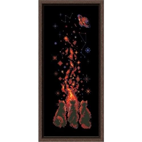 Night magic cross stitch kits cat pattern aida fabric 18ct 14ct 11ct black canvas cotton thread embroidery kits DIY craft set