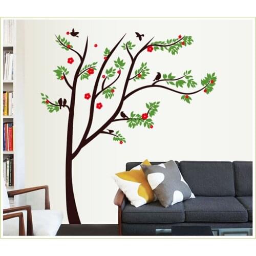 On the wall home decor decals Poster Red flowers house Sticker kids Removable vinyl wall stickers for kids rooms AY9059
