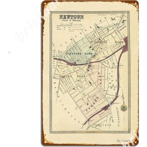 Newtown Parish Of Petersham 1899 My Inner West Address Map Metal Signs Cinema Living Room Garage Club create