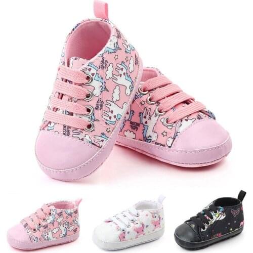 Cute Newborn Baby Shoes Unicorn Crown Giraffe Sneakers Soft Bottom Anti Slip Shoes Toddler Enfant Boy Girl Shoes First Walkers