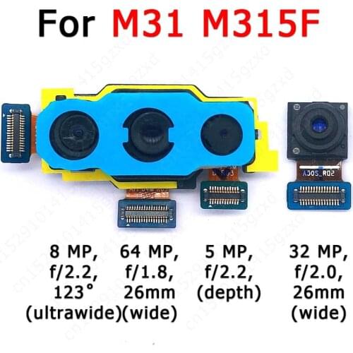 Original Rear Front Camera For Samsung Galaxy M31 M315 Facing Small Back Frontal Selfie Camera Module Replacement Spare Parts