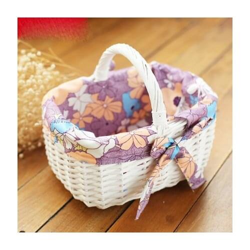 Wicker Fruit Egg Basket Living Room Basket Storage Picnic Basket Portable Fruit Basket Rattan