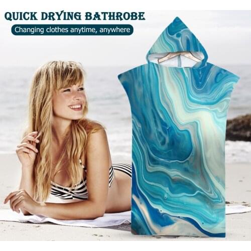 Beach Bathing Robes Quick-drying Hooded Bathrobe Towel Surf Swim Robe Beach Towel for Adults Bathing Wrap Towels