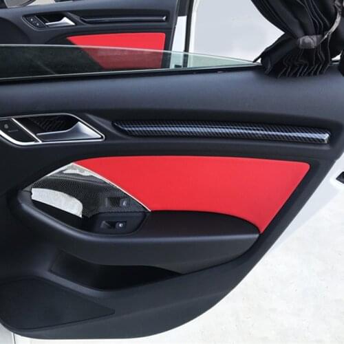 Car Door Trim Strips ABS Center Console Dashboard Decoration Cover Trims ABS For Audi A3 8V 2014-2018 S3 Carbon Fiber Color