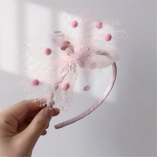 Headbands For Kids Girl Princess Hairbands Yarn Crown Bow Knot Child Hair Accessories Korean Handmade Wholesale