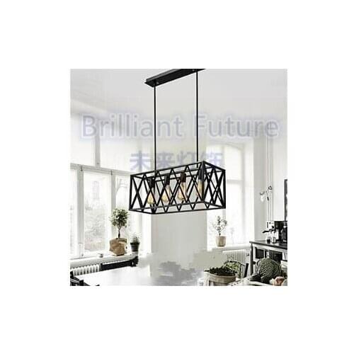 Factory direct sales 4 head box black bedroom lamp lamp chandelier Mediterranean Restaurant garden Chandelier 110-240v