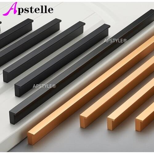 T Bar Kitchen Cabinet Knob Aluminum Alloy Black Golden Drawer Cupboard Handle Modern Wardrobe Furniture Hardware Case Pull