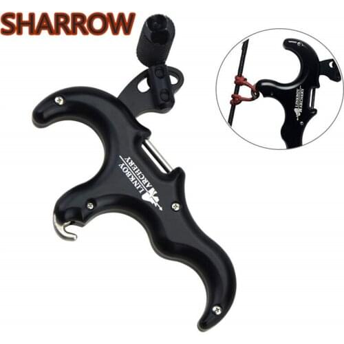 1Pc Archery Release Aids Trigger 3 Finger Grip Thumb Caliper L/R Compound Bow Release For Outdoor Shooting Training Accessories