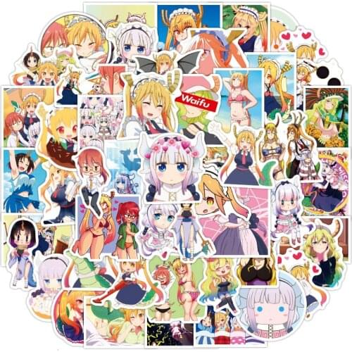10/30/50PCS Cute Anime Miss Kobayashis Dragon Maid Stickers Skateboard Laptop Guitar Phone Bike Graffiti Decal Sticker Kid Toy