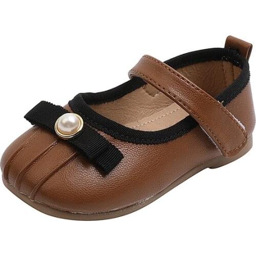 Girls Shoes Fashion Leather Shoes 2021 New Baby Shoes Child Princess Shoes Soft Sole Single Shoes Dance Sweet Chic Flats 21-30