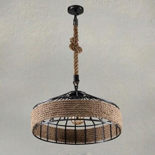 Industrial Hemp Rope Vintage Pendant Lights Vintage E27 Pendant Lamp Dining Room Retro Loft Home Decor Kitchen Lighting Fixture