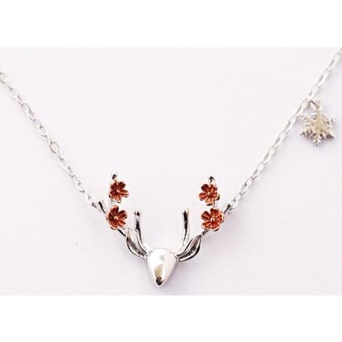 925 Sterling Silver Milu deer Necklaces & Pendants For Women Fashion Lady Festival Gift Sterling-silver-jewelry