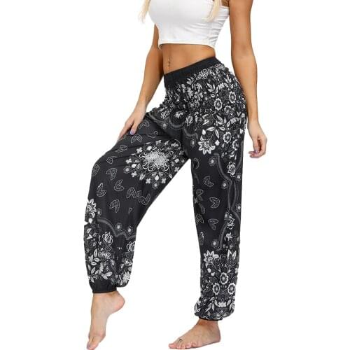 2021 Women Harem Pants Hippie Bohemian Casual Gypsy Pants,Yoga Pant ,Baggy Boho Harem Pants with Pockets