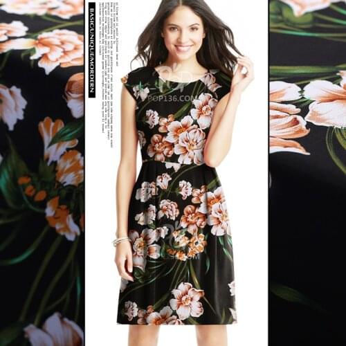 1 Meter * 1.14 Meter Real Silk Crepe De Chine Printing Cloth Dress Skirt Fabric