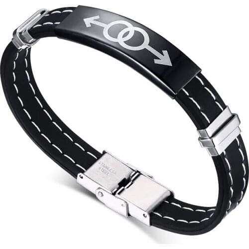 2021 LGBT Creative Jewelry European And American Style Jewelry Fashion Trendy Silicone Charm Bracelet Suitable For Lovers