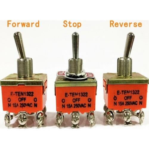 3 Position 6PIN Toggle Switch DPDT ON-OFF-ON DC 220V 15A for Motor Lamp Light Smart Toggle Switches 12V Rocker Accessories
