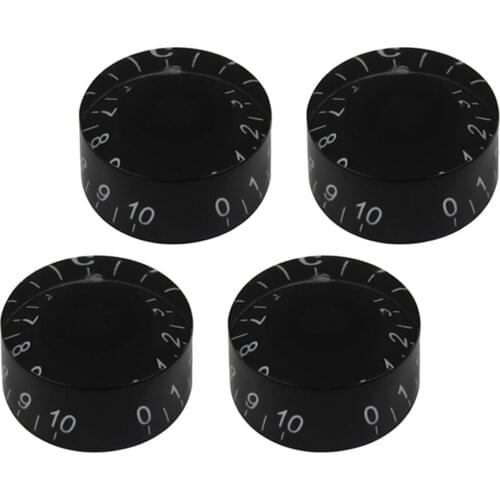 FLEOR 4pcs Black Guitar Knobs Volume Tone Replacement For LP Style Electric Guitar Parts
