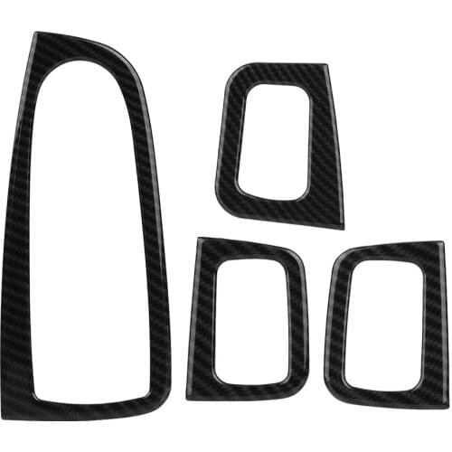 4Pcs Carbon Fiber Style Car Window Switch Lift Button Frame Cover Trim Window Switch Cover Trim for Mercedes Benz C Class W205