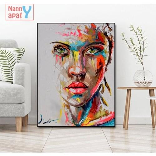 Abstract Portrait Colorful Printed Oil Painting Modern Big Size Canvas Painting Wall Art Posters Prints Home Decor Dropshipping