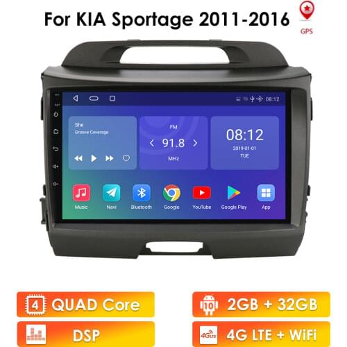 2G+32G GPS 2 Din Android 4G NET Car Radio Multimedia Video Player for KIA Sportage R 3 2011 2008-2016 WiFi Bluetooth No Dvd