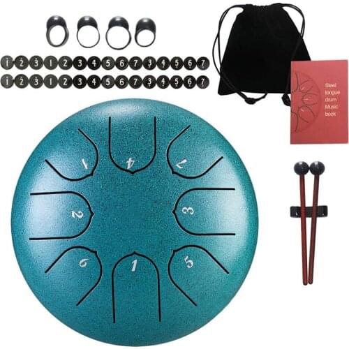 6 Inch Steel Tongue Drum 8 Tune Hand Pan Drum Tank Hang Drum With Drumsticks Carrying Bag Percussion Instruments for Beginner