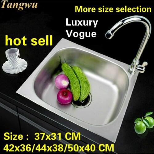 Free shipping Fashion common mini balcony sink 304 stainless steel single slot hot sell 37x31/42x36/44x38/50x40 CM