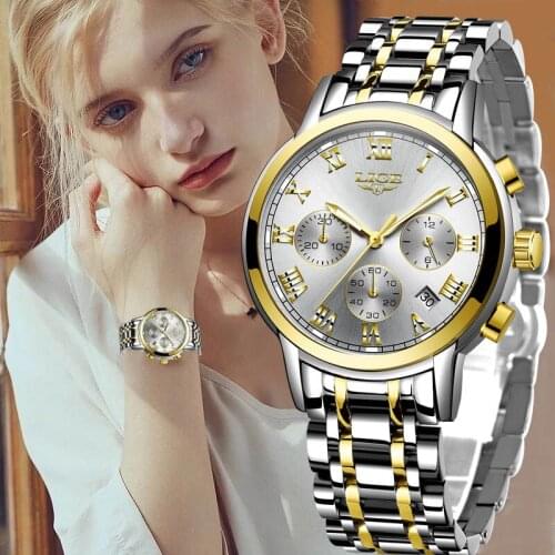 2021 LIGE Luxury Ladies Women Watch Waterproof Rose Gold Steel Strap Women Wristwatch Top Brand Bracelet Clocks Relogio Feminino