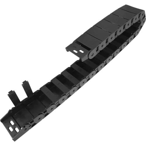 R38 18Mm X 50Mm(Inner H X Inner W) Black Plastic Cable Wire Carrier Drag Chain 1M Length For CNC, With End Connectors