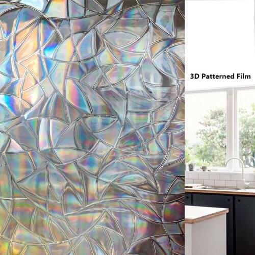 3D Window Film Privacy 90/75/60/45/30CM Decorative Non-Adhesive Static Cling Glass Sticker Waterproof For Home Kitchen Office
