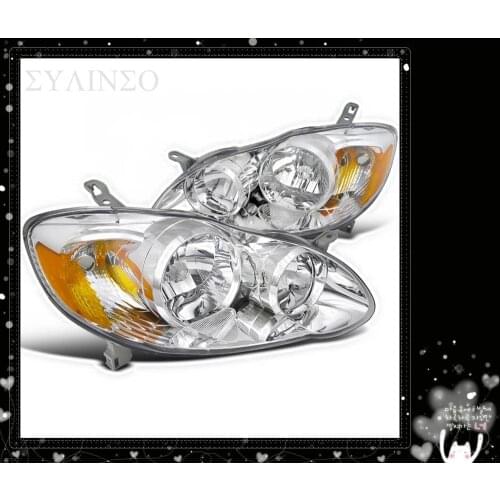 Sulinso For Toyota Corolla 2003 2004 2005 2006 2007 2008 Headlights headlamps Headlamps lights(Driver & Passenger Side)