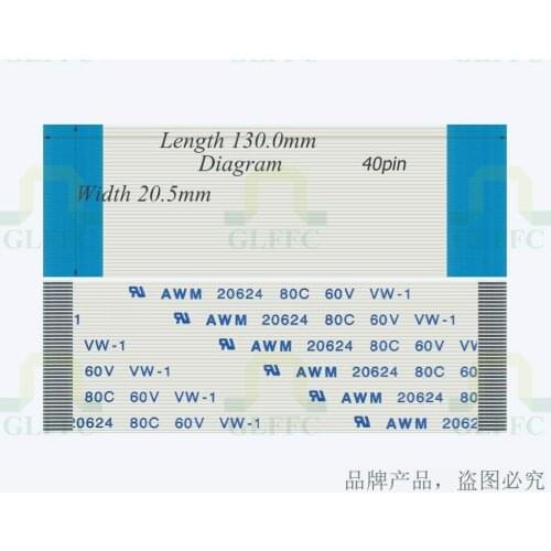 FFC cable 0.5mm 130mm A same direction 4 6 8 10 12 16 18 20 24 26 28 30 32 34 36 38 40pin any pin less then 40