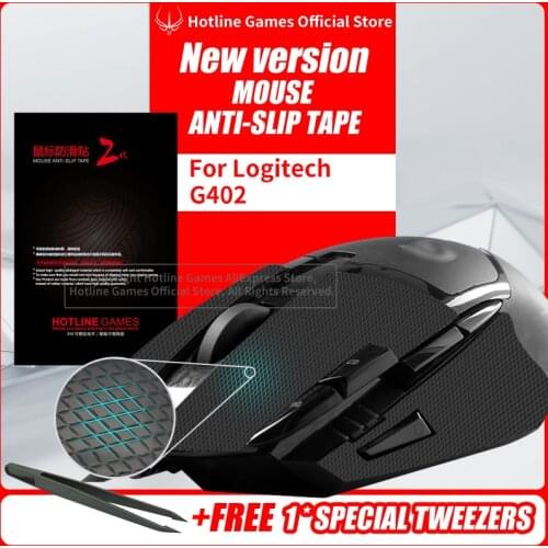 Hotline Games Mouse Anti-Slip Tape for Logitech G402 Mouse Sweat Resistant Pads Mouse Side Anti-Slip Stickers Mouse Skates