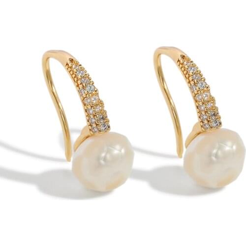 Kfvanfi Exquisite simple natural pearl earrings simple round white pearl earrings jewelry classic ladies elegant gifts