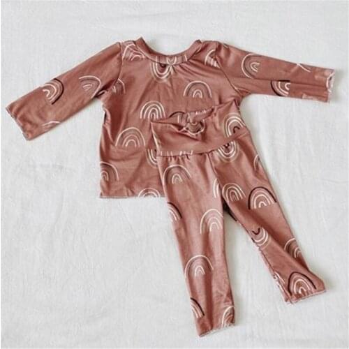 Baby Boy Girl Clothes Sets Spring Autumn Newborn Baby Girl Clothing Long Sleeve Tops+rainbow Pants Outfits Casual Baby Pajamas