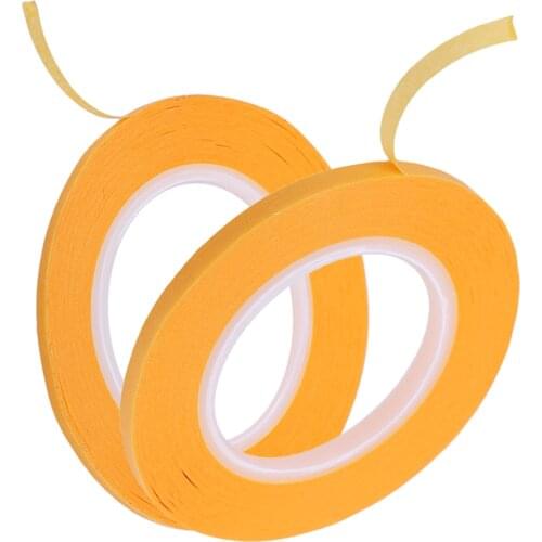 Masking Tape 19.7 Yard Rolls for Paint, Wallpaper, Wood, Glass, Metal, Model Surface, Trim (Yellow Paper) - 6mm/3mm Width