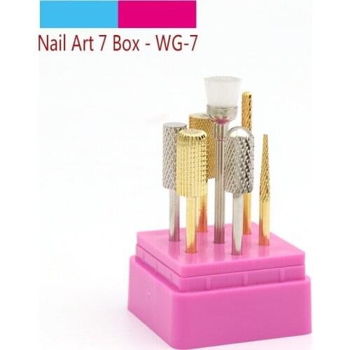 Manicure tool wholesale tungsten steel grinding head set 7 sticks nail grinding head easy to remove nails to dead skin