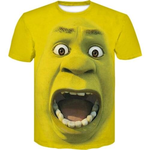 Shrek shirt anime Men/women T-shirt hip-hop summer short-sleeved 3d printed T shirt mens 2021 Fashion Cartoon tshirt