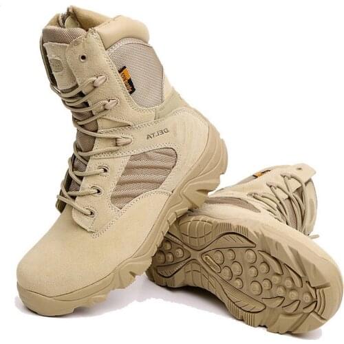 Dwayne Men Military Boots Quality Special Force Tactical Desert Combat Ankle Boats Army Work Shoes Leather Waterproof Snow Boots