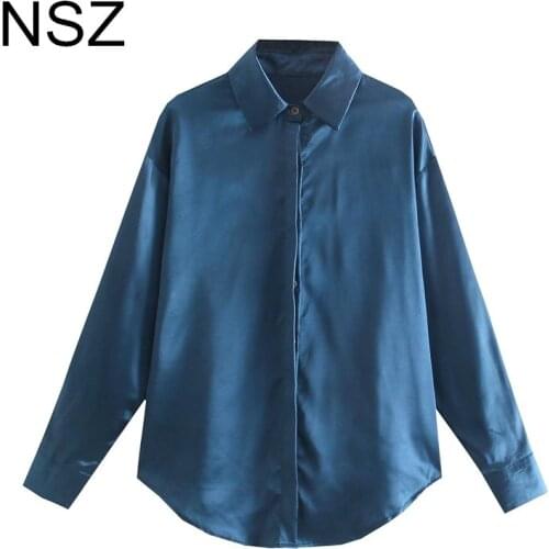 Женские атласные рубашки NSZ China At AliExpress