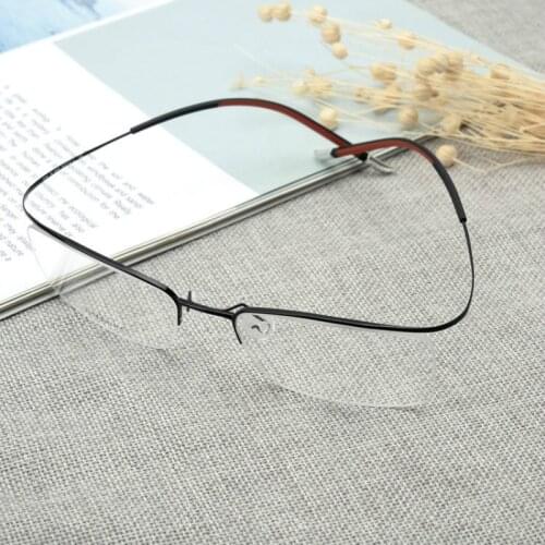 Pure Titanium Glasses Frame Men Square Myopia Optical Prescription Eyeglasses Women Non-Screw 2020 Antiskid Silicone Eyewear