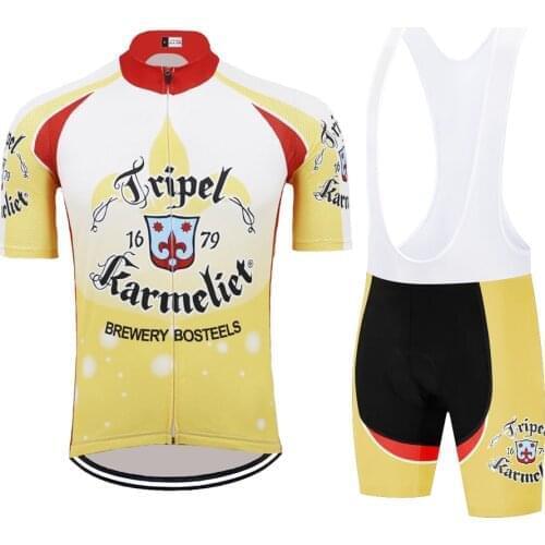Beer suit Bicycle cycling man Mtb Cycl Clothing Set Shirt fashion Short sleeve Bike Enduro Jersey Tripel kaem Triathlon Yellow