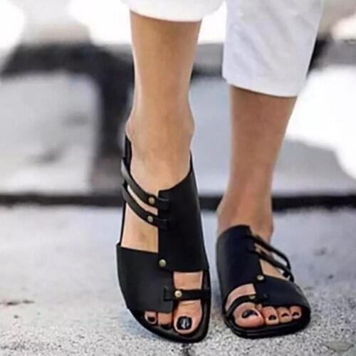 Gold Comfortable Women Sandals Spring Summer Ladies Shoes Open Toe Buckle Strap Beach Sandals Rome Casual Flip Flops Flat Shoes